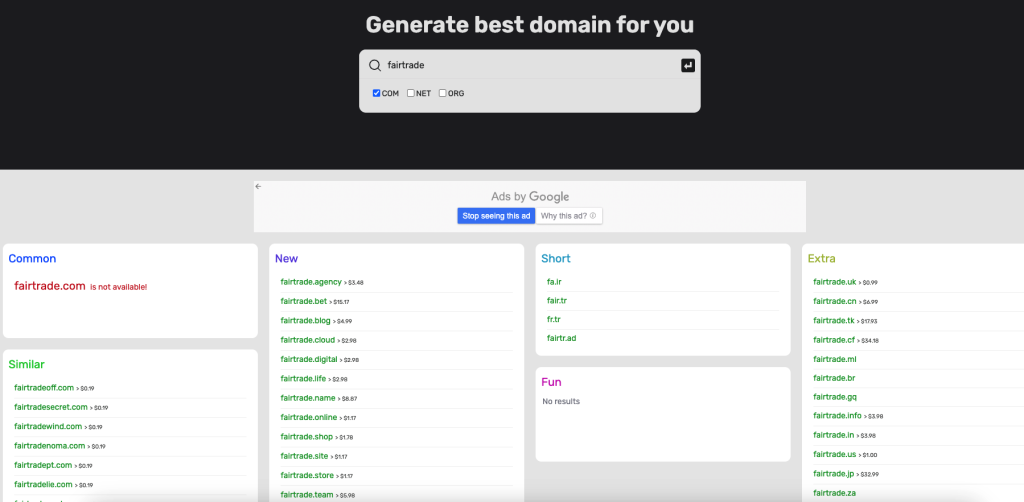 namemesh domain generator example