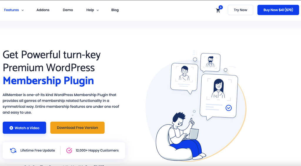 ARMemeber plugin landing page preview